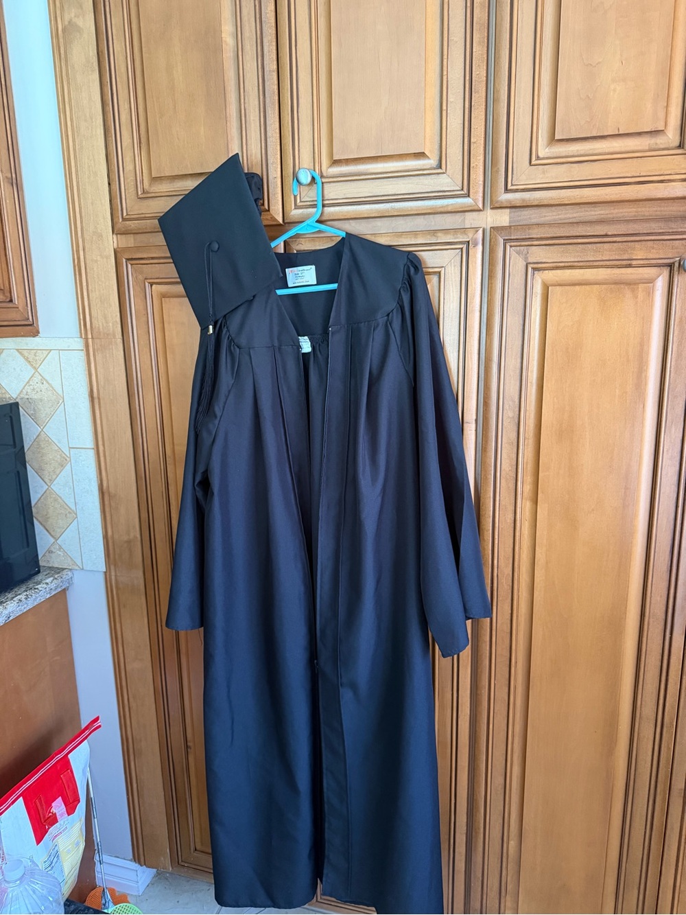Classic Black Graduation Gown with Cap - Unbranded